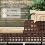 Outdoor Daybed with Retractable Canopy - Wicker Rattan Patio Lounger