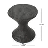 Outdoor 16-Inch Multi-Brown Wicker Hourglass Side Table