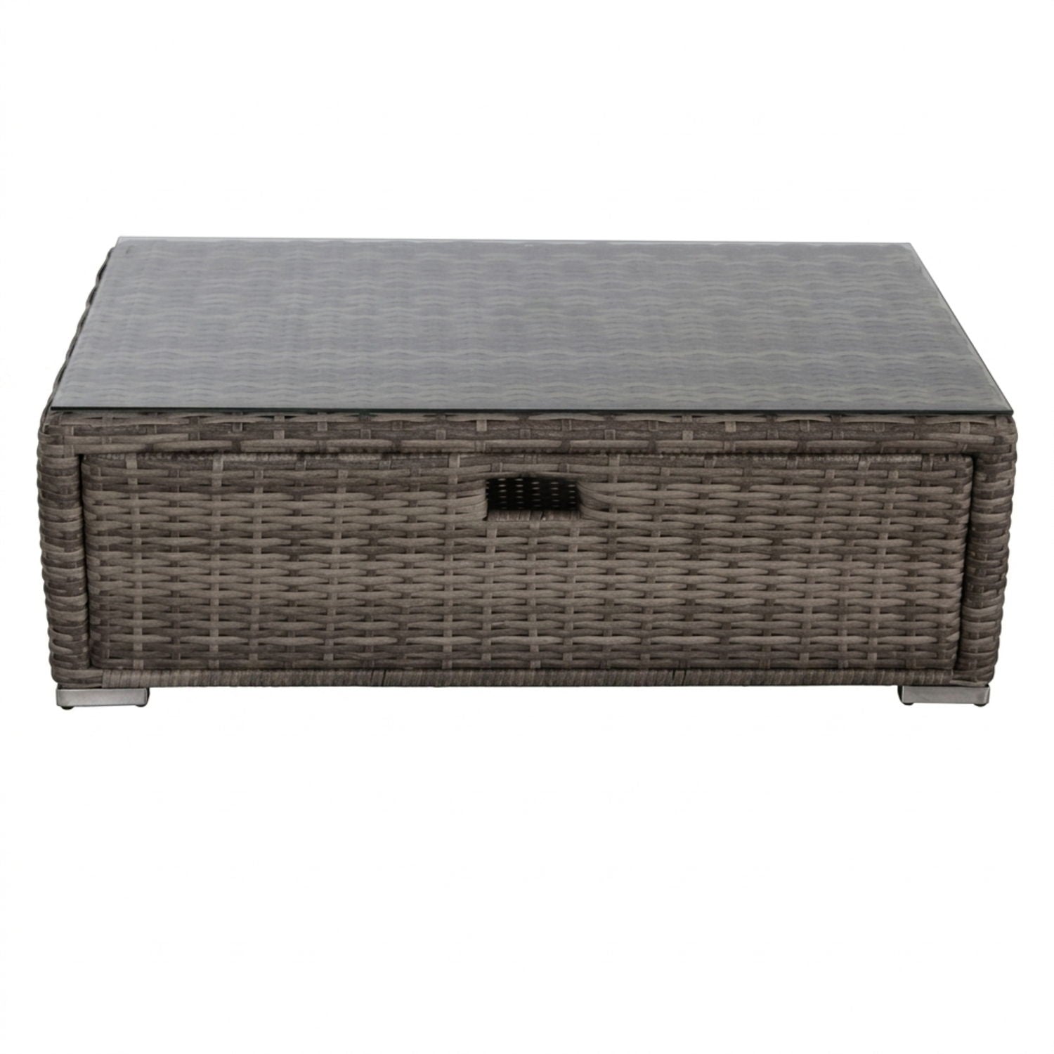 Glass Top - Outdoor Coffee Table - Gray Mix