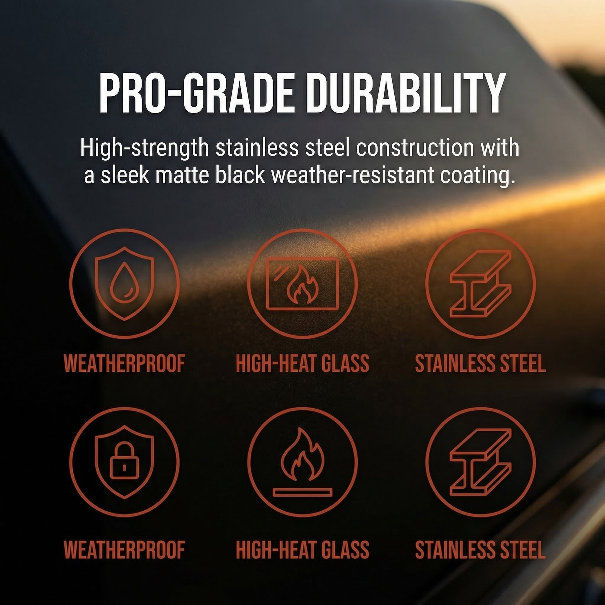 Black 6-Burner 85000 BTU Deluxe Stainless Steel Propane Gas Outdoor Kitchen Barbecue Island Grill with Marble