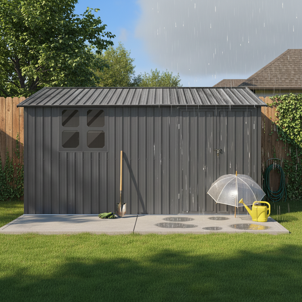 12 x 10 Ft Metal Garden Shed for Outdoor Storage