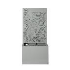 30.71' Light Gray Metal Leaf Cutout Outdoor Water Wall Fountain with LED Lights