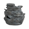 4-Tier Concrete Rock Waterfall Fountain with LED Lights