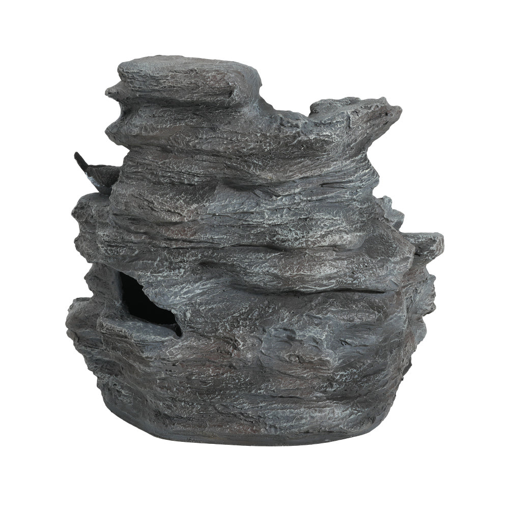 4-Tier Concrete Rock Waterfall Fountain with LED Lights