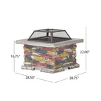 28-Inch Premium Outdoor Wood Burning Magnesium Oxide Fire Pit With Lid (SAK75214)