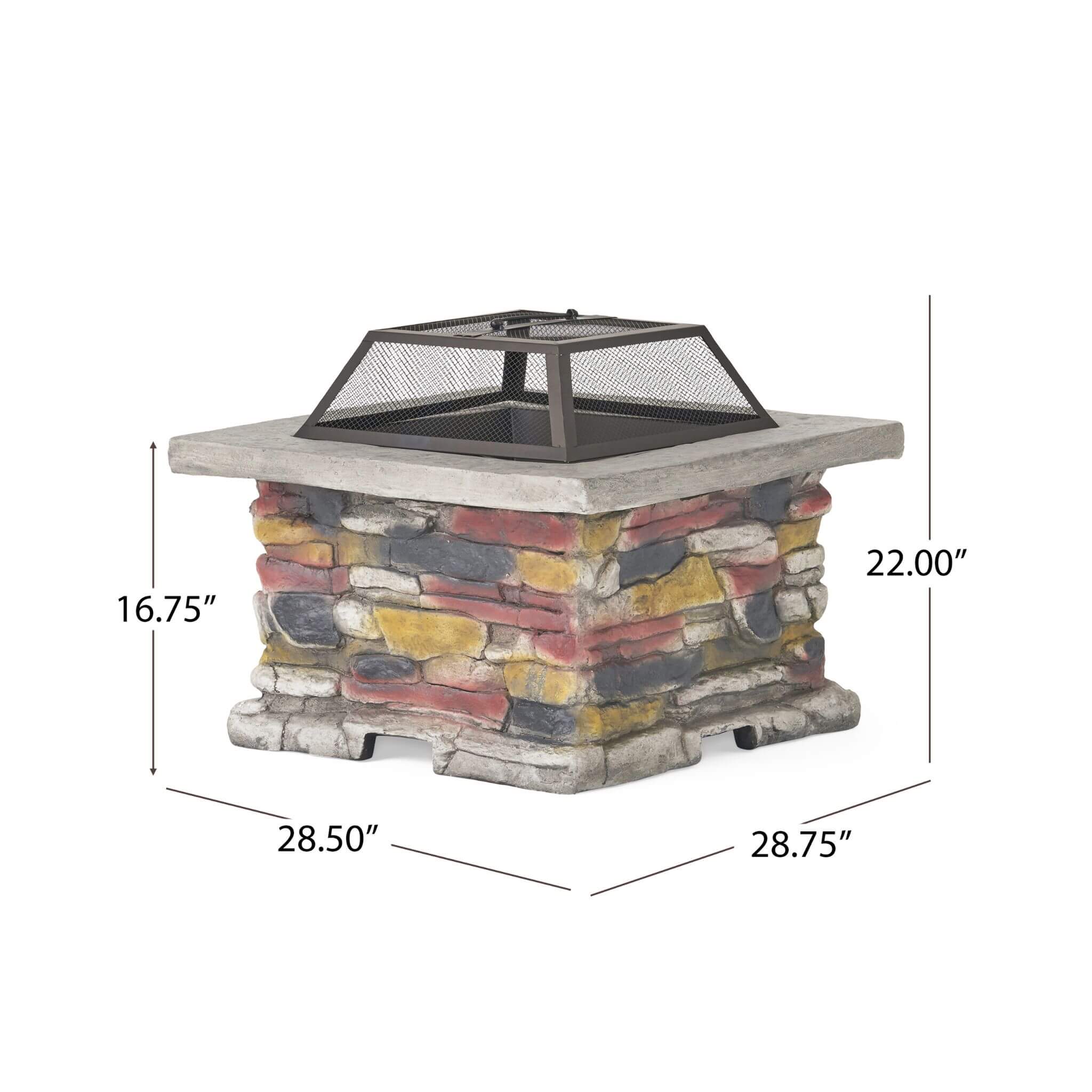 28-Inch Premium Outdoor Wood Burning Magnesium Oxide Fire Pit With Lid (SAK75214)
