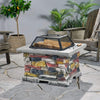 28-Inch Premium Outdoor Wood Burning Magnesium Oxide Fire Pit With Lid (SAK75214)