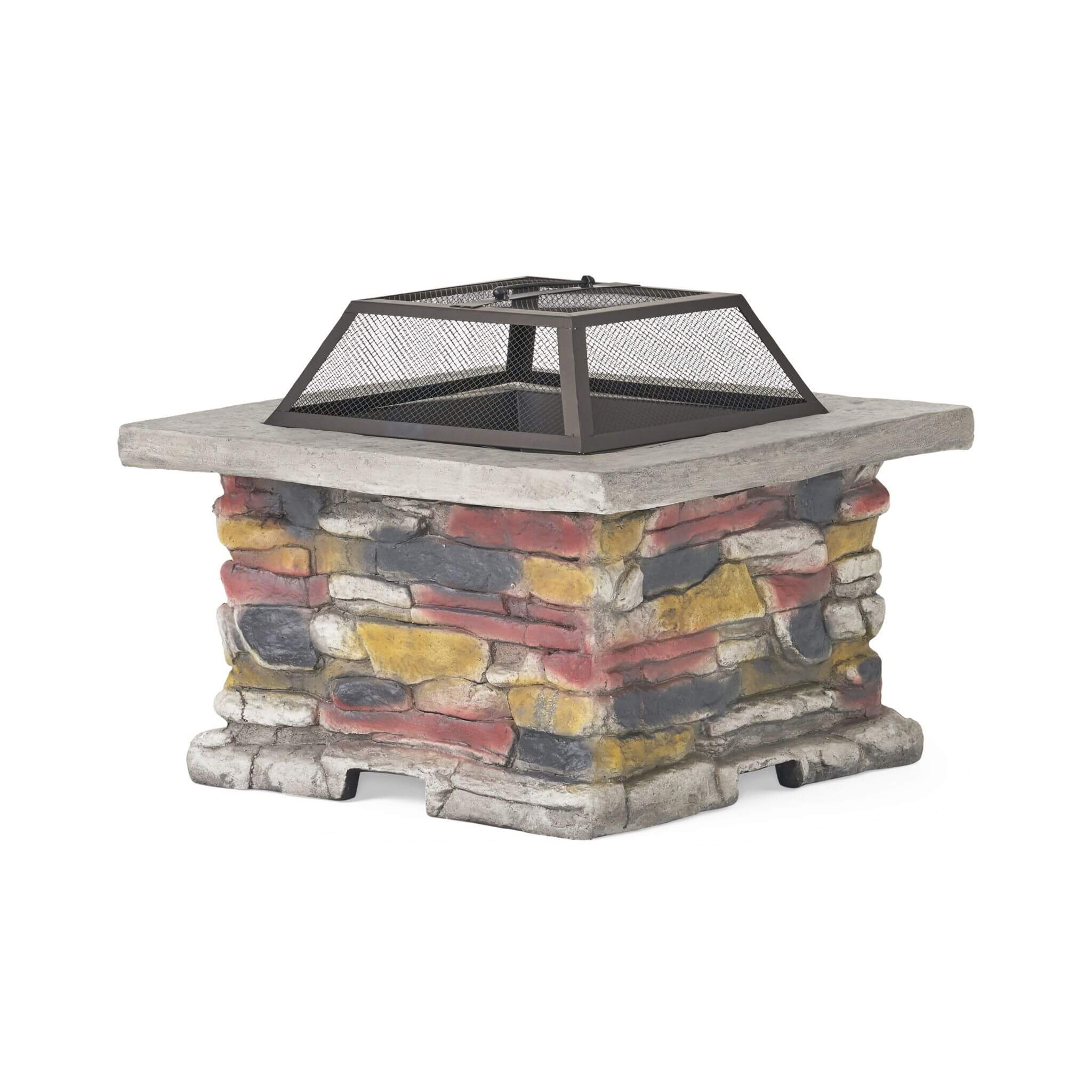 28-Inch Premium Outdoor Wood Burning Magnesium Oxide Fire Pit With Lid (SAK75214)