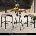 28 Inch Outdoor Bar Table with Wood-Look Tabletop