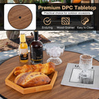 28 Inch Outdoor Bar Table with Wood-Look Tabletop
