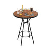 28 Inch Outdoor Bar Table with Wood-Look Tabletop