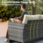 Modern Outdoor Wicker Furniture Set with Swivel Rocking Chairs