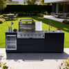 98-Inch 4-Burner Stainless Steel Gas Outdoor Kitchen Barbecue Island Grill