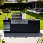 98-Inch 4-Burner Stainless Steel Gas Outdoor Kitchen Barbecue Island Grill