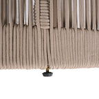 Outdoor Rope Chaise Lounge Set with Adjustable Backrest and Teak Look Side Table