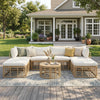 7 Pieces Outdoor Patio Furniture, All-Weather Rattan Sectional Sofa Set with table