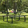 HDPE Outdoor Picnic Table Bench Set with Metal Base - available in 5 colors