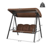 Outdoor 3-Seat Porch Swing with Adjust Canopy and Cushions