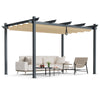10 x 13 Ft Outdoor Aluminum Retractable Pergola Canopy Shelter
