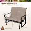 2-Person Outdoor Glider Bench with High Backrest-Brown