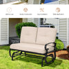 2 Seats Outdoor Swing Glider Chair with Cushions