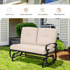 2 Seats Outdoor Swing Glider Chair with Cushions