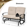 2 Seats Outdoor Swing Glider Chair with Cushions