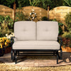 2 Seats Outdoor Swing Glider Chair with Cushions