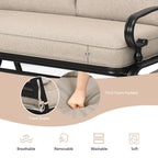 2 Seats Outdoor Swing Glider Chair with Cushions