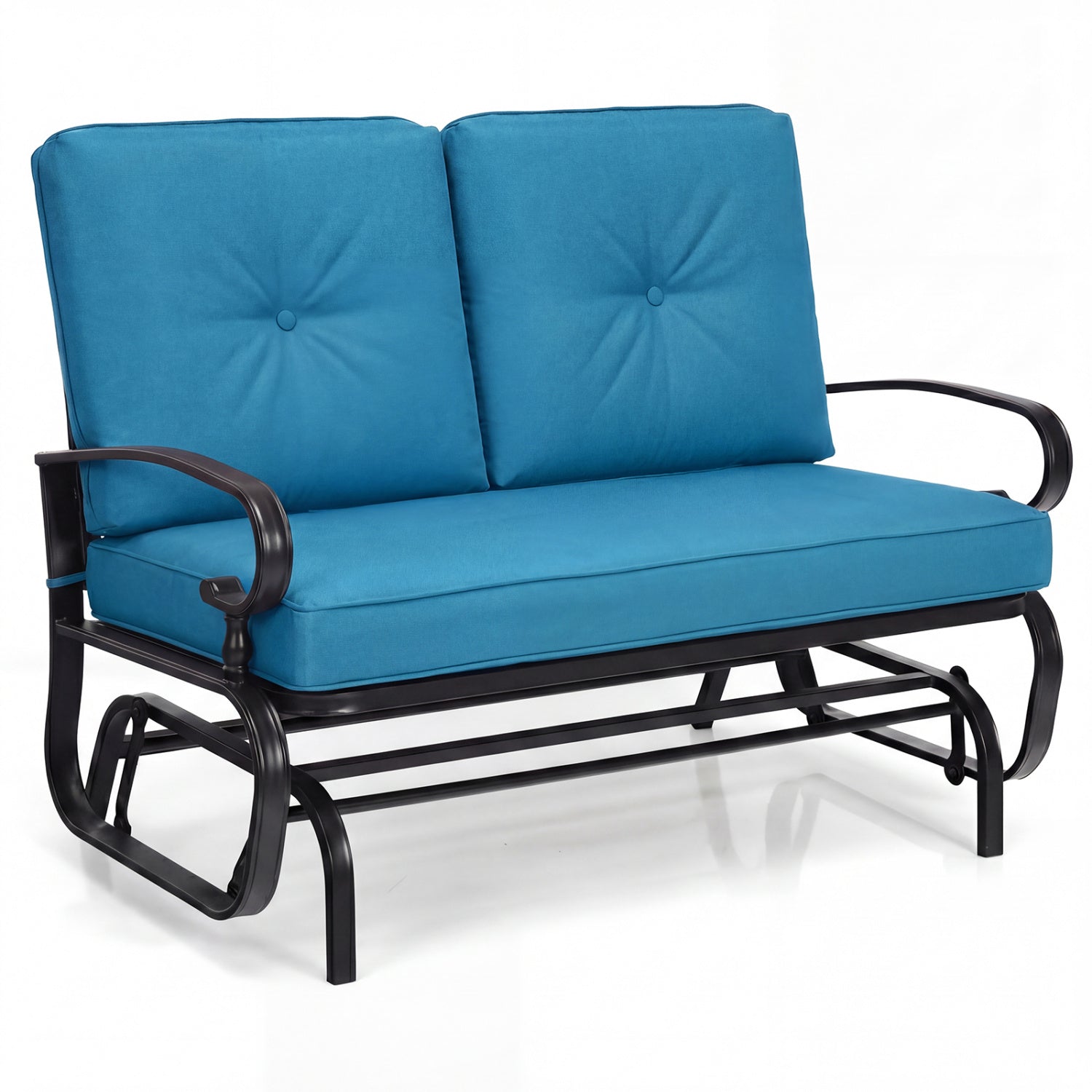 2 Seats Outdoor Swing Glider Chair with Cushions