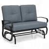 2 Seats Outdoor Swing Glider Chair with Cushions