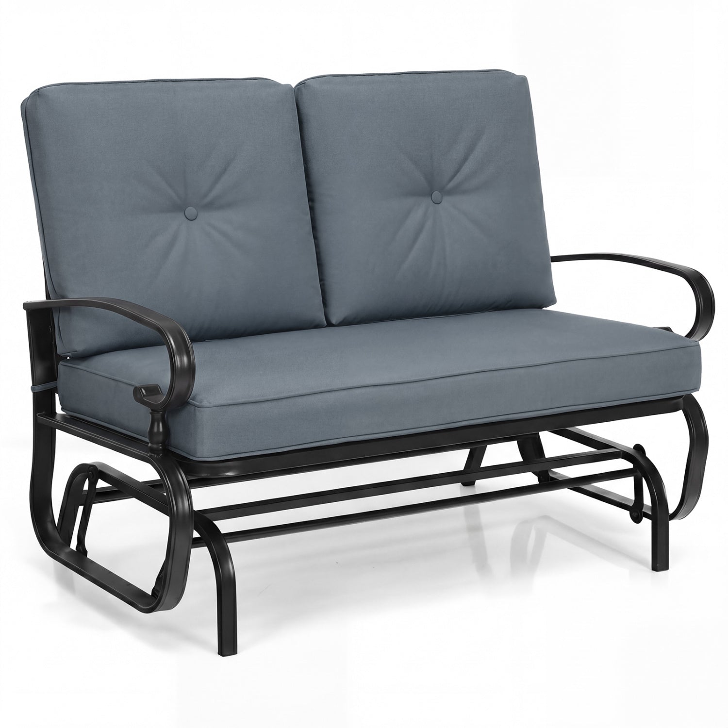2 Seats Outdoor Swing Glider Chair with Cushions