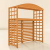 Outsunny Wood Air Conditioner Fence, Outdoor Privacy Screen Potting Table