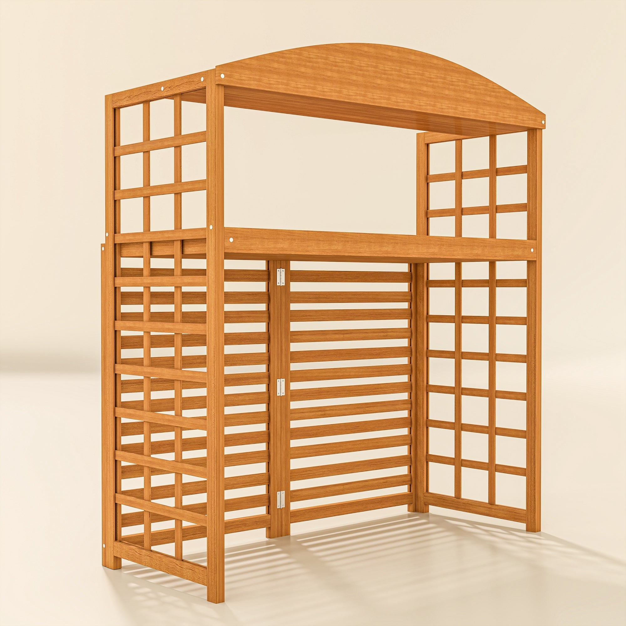 Outsunny Wood Air Conditioner Fence, Outdoor Privacy Screen Potting Table