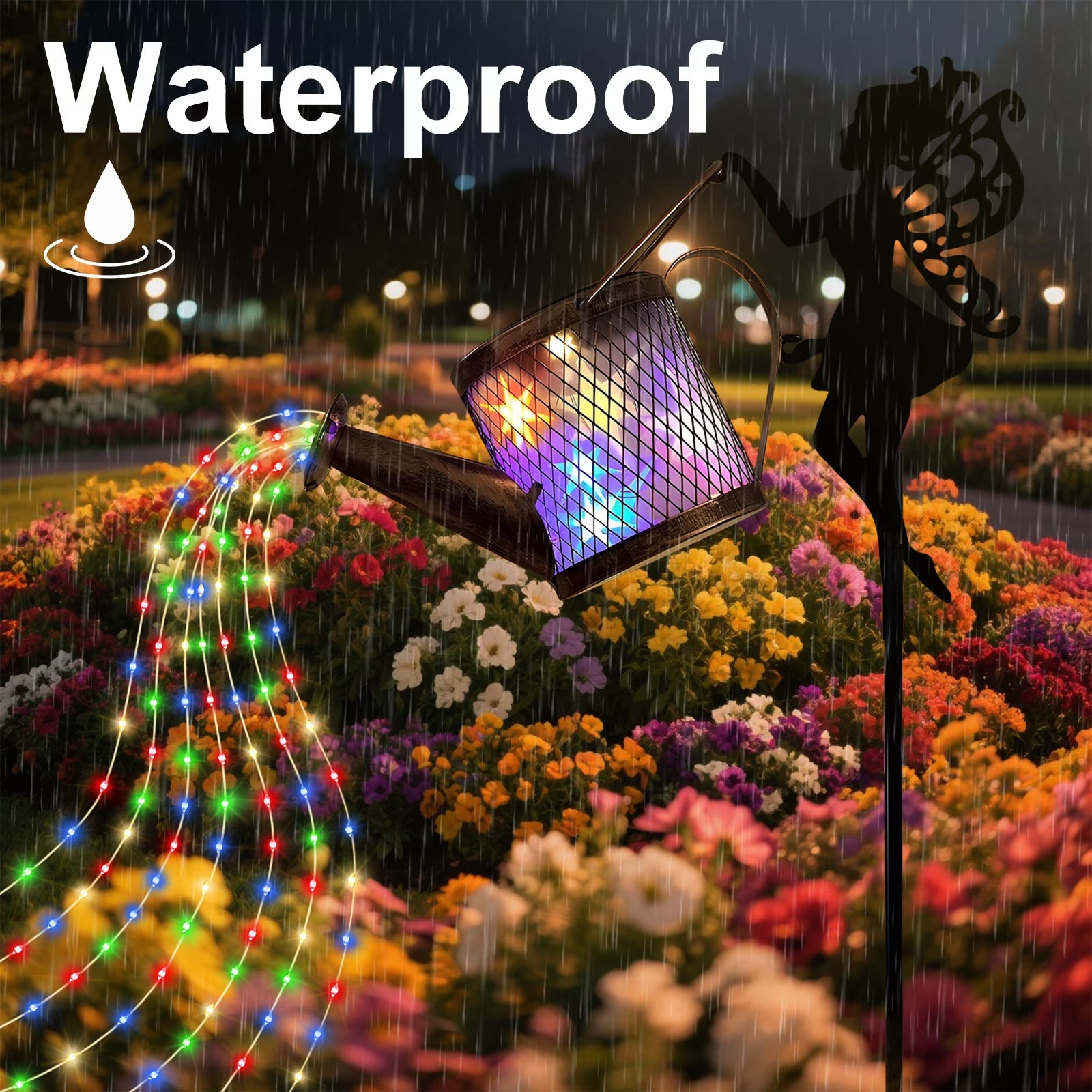 Rirool Solar Watering Can Light, Outdoor Waterproof 3D Starry Sky Lantern with Fairy LED Lights, Solar Powered Garden, Patio, Porch, Lawn Decor, Auto On/Off (Multicolor)