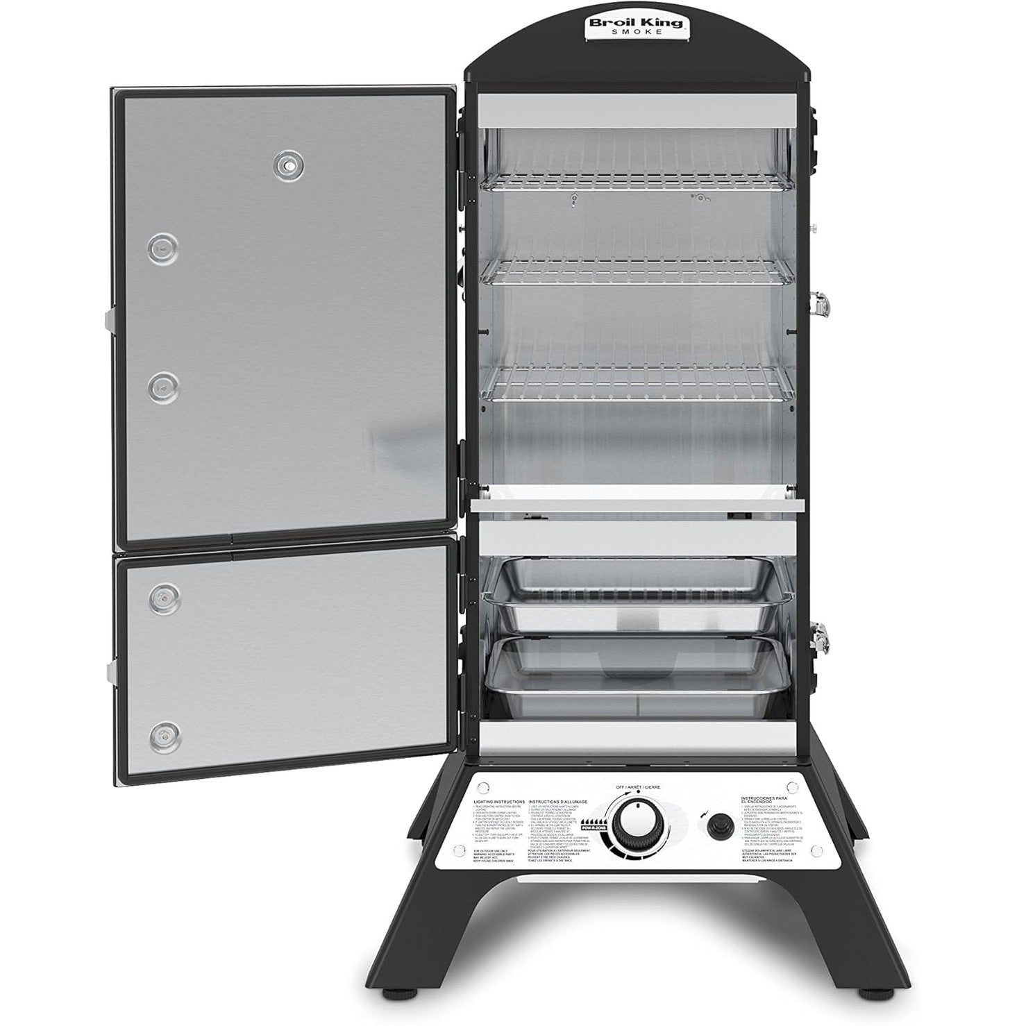 Broil King - 923617 Vertical Natural Gas Cabinet Smoker, Black