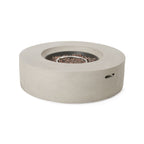 Modern Lightweight Concrete Outdoor Circular Fire Pit 50,000 BTU