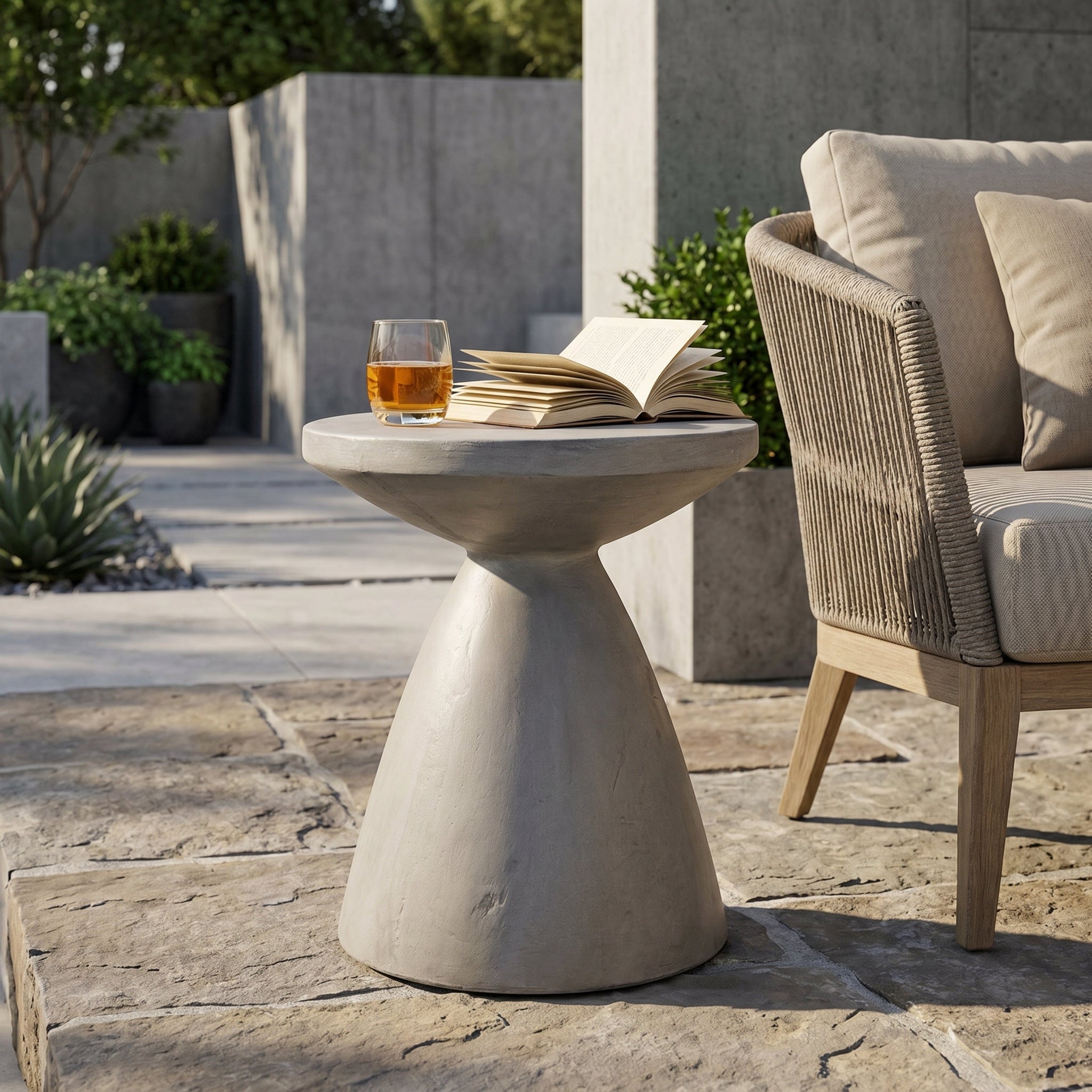 Outdoor Lightweight Concrete Side Table