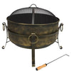 Cauldron 24 In. X 23 In. round Steel Wood Fire Pit with Spark Screen in Black