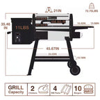 King Chii 456 Sq. In. Wood Pellet Grill and Smoker BBQ with PID Auto Temperature Control in Bronze