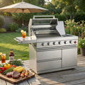 75300 BTU 6 Burners Deluxe Stainless Steel Gas Outdoor Kitchen Barbecue Island Grill