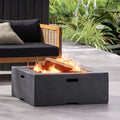 Outdoor Square Wood Burning Fire Pit - Dark Gray