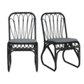 Outdoor Wicker Dining Chairs With Washable Cushions (Set of 2)