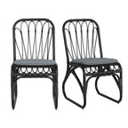 Outdoor Wicker Dining Chairs With Washable Cushions (Set of 2)