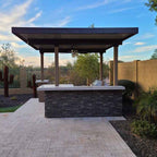 Outdoor Kitchen BBQ Island with 12' x 12' Pergola