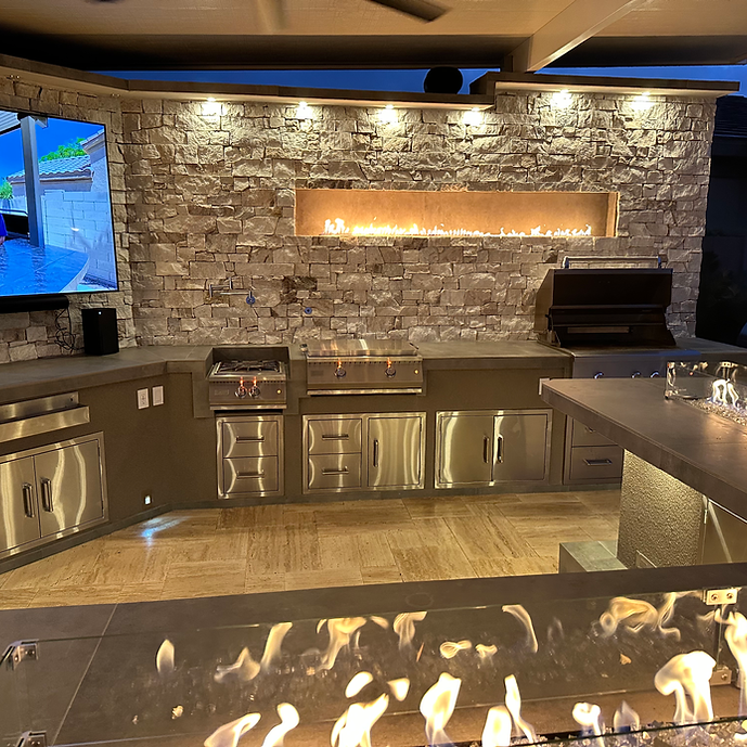 Luxury Outdoor Kitchen BBQ Island - Custom Built