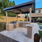 Outdoor Kitchen BBQ Island with 12' x 12' Pergola