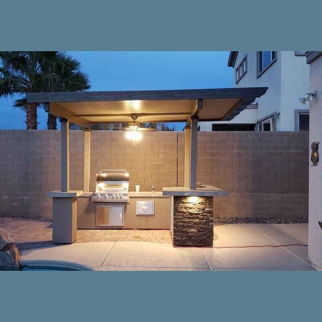 Outdoor Kitchen BBQ Island with 12' x 12' Pergola