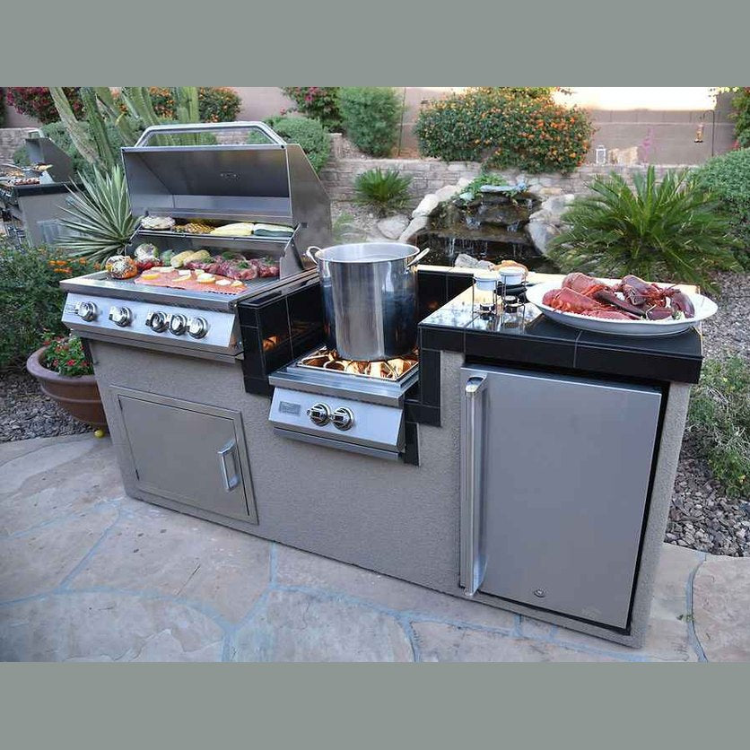 BBQ Island - 7'6" Outdoor Kitchen with 4-Burner Grill