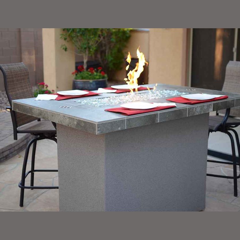 Entertainer Outdoor Fire Pit Table – 6 Ft with Fire Glass (LP/NG Compatible)